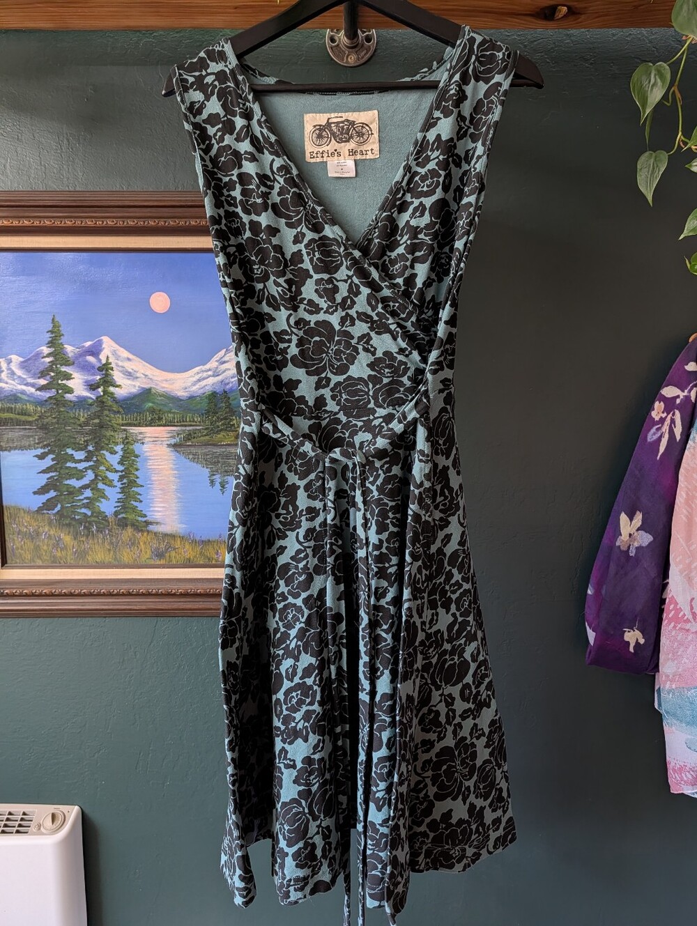 Effie's Heart Teal and Black Floral Dress